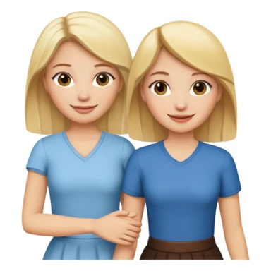 blonde woman holding hands with a brunette woman sticker
