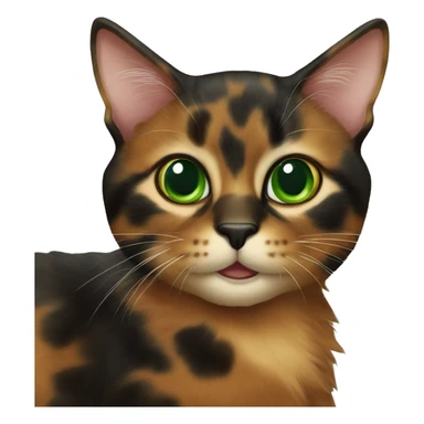 Tortoiseshell cat with green eyes sticker
