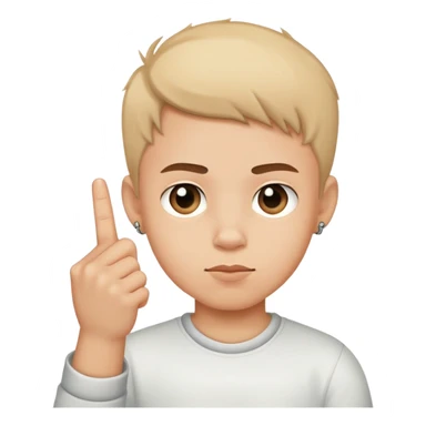 Boy showing the middle finger  sticker