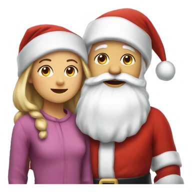 Santa Claus y girl sticker