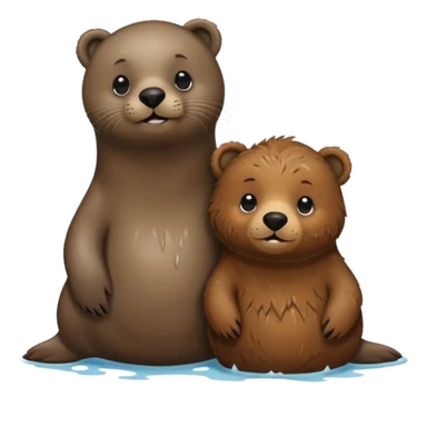seal and brown bear sticker