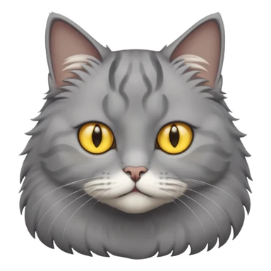 Grey cat yellow eyes sticker