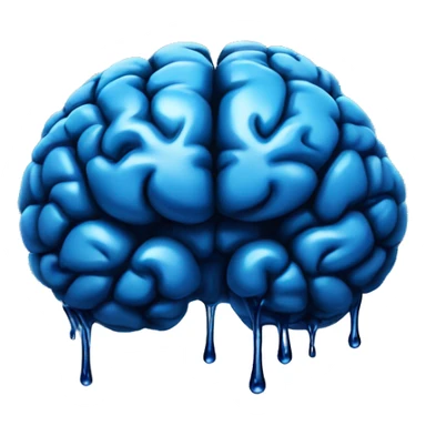dark blue brain leaking liquid emoji sticker