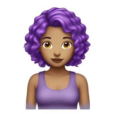 Light skin girl with purple hair  sticker