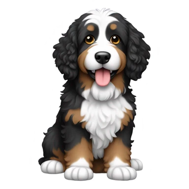 bernedoodle with computer sticker