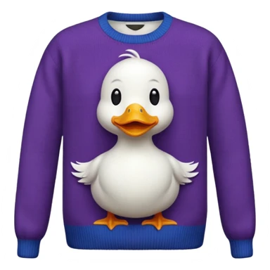 woven sweater with duck pattern sticker
