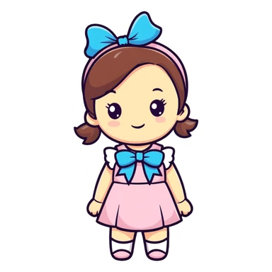 Girl with bow with star bucks sticker