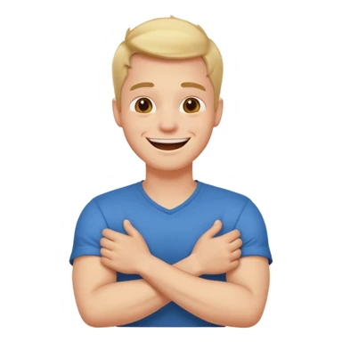 arms crossed holding neck laughing guy sticker