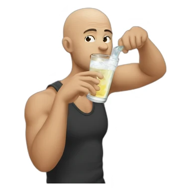 Bald man drinking white claw sticker