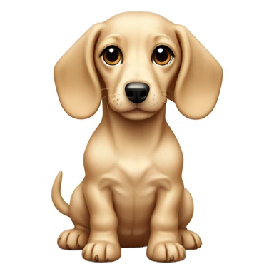 cream dachshund puppy sticker