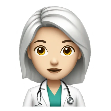 White girl doctor with black small hairs sticker