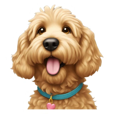 golden doodle dog blowing a kiss  sticker
