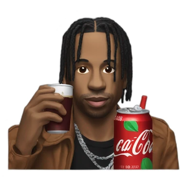 Travis Scott Drinks Coke Chery sticker