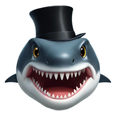 Megaladon wearing black suit and black top hat  sticker