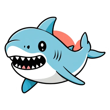 Shark Emoji with tongue out sticker