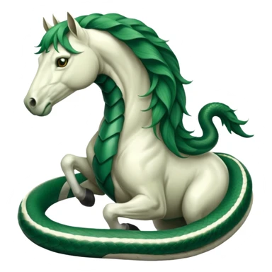 I need a slytherin inspired emoji (like emerald green and snakes) and something with a horse sticker