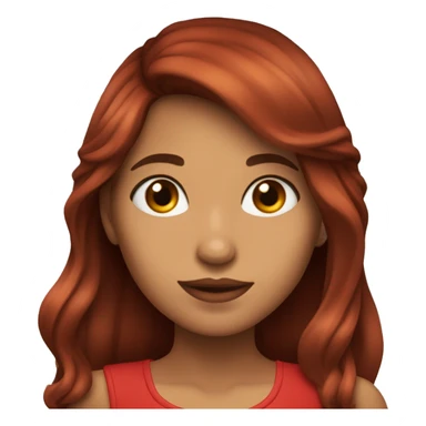  Una chica con cabello rojo largo y ojos marrones  sticker