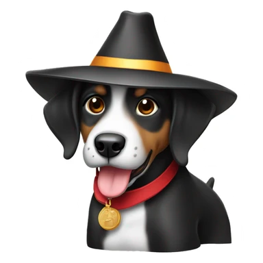 perro  raza pinsher negro pequeño con sombrero de cumpleaños sticker