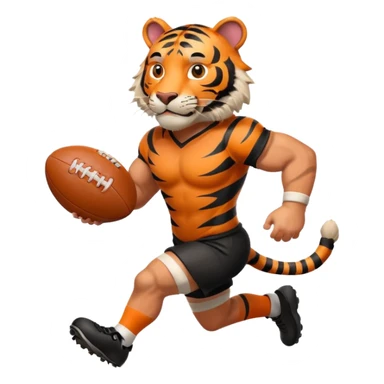 A tiger playing rugby sticker