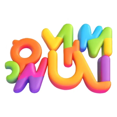 floating 3D inscription, raised text, bright colors, high saturation, prominent details, on white background sticker