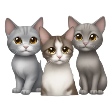 2 cats, one Chinchilla full brown long hair and one gray short hair sticker