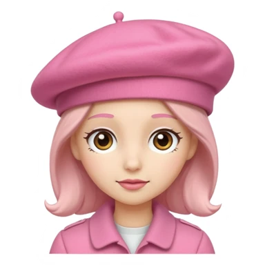 a pink beret hat sticker