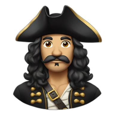 Hispanic pirate man with mustache and long hair sticker