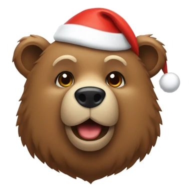 Bear with a Christmas hat on sticker