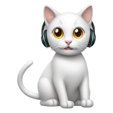 Cat cleaning with earphones  sticker
