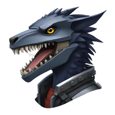 Edgy Futuristic Mechanical Sergal-raptor-nargacuga-vernid sticker