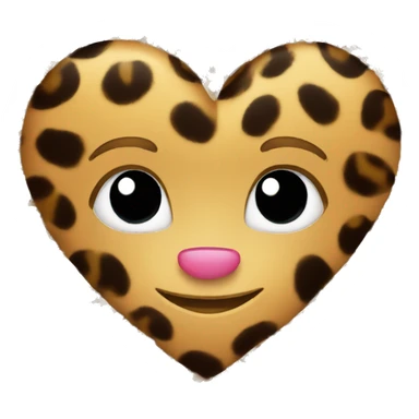 heart with leopard print on it sticker
