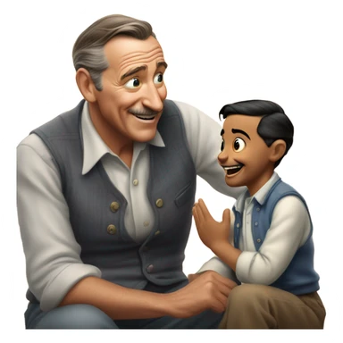Photorealistic Walt Disney harrumphing with kiddo sticker