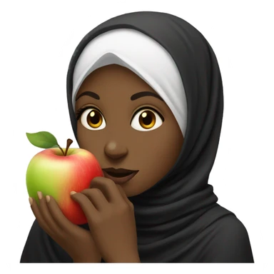 Black Hijabi eating apple sticker