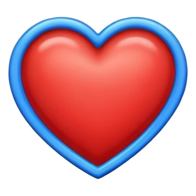 Red heart with a blue rim sticker