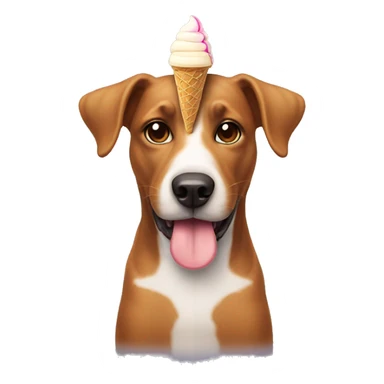 Dog with ice cream cone sticker