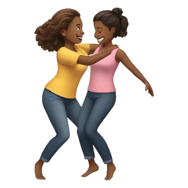 Mother and dauther dancing sticker