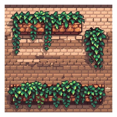 brick wall with ivy plants growing on it sticker
