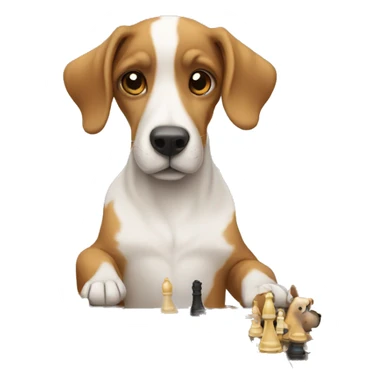 Dogs playing chess sticker