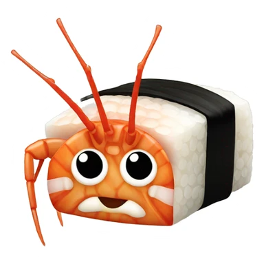 Samurai shrimp sushi sticker