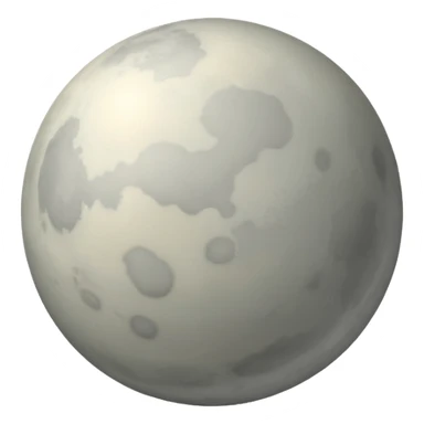 Venus planet emoji, pale grey sphere, subtle soft blurred surface, no visible features, simple and round sticker