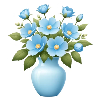 Light blue flower arrangement, Pinterest sticker