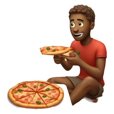 Guy eating pizza in the desert  sticker
