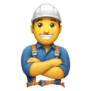 handyman hugging a boiler sticker