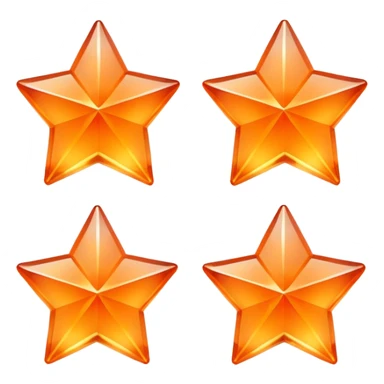 crystal stars orange sticker