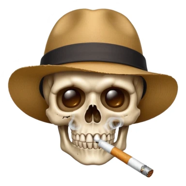 Skull , hat , cigarette  sticker