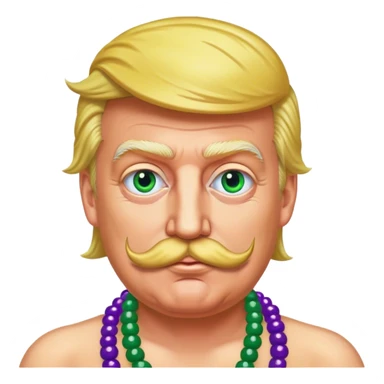 Donald trump at Mardi Gras with a moustache  sticker