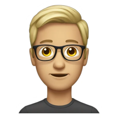 white man with glasses sticker