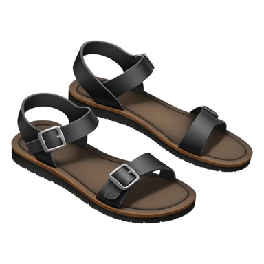 super realistic black sandals sticker