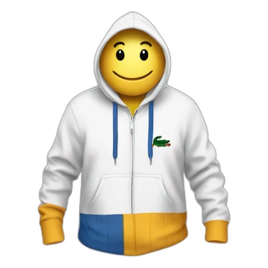 Lacoste smiking friends with white lacoste hoodie sticker