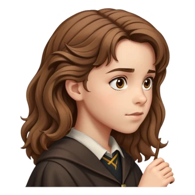 Hermione Granger side profile view with bushy hair sticker